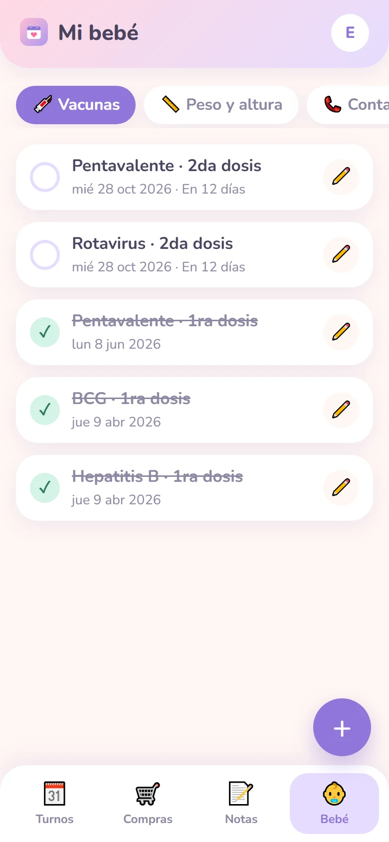 Pantalla de vacunas